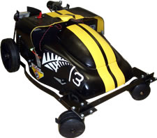Kevin's remote-controlled lawnmower