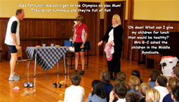 Role-play in the school hall