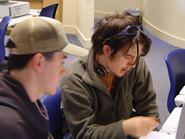 Victoria University student mentoring a Wellington High School student