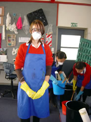 Students in the workroom