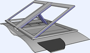 Designs for the laptop stand modelled in Google SketchUp