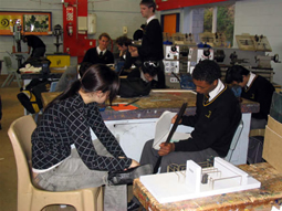 Student working in the workshop