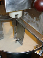 The jacketed pan enables final blending at a controlled temperature