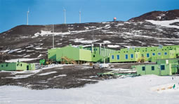 The Crater Hill site is one of the few places on Ross Island without ice cover. Photo by Sam Shepherd.