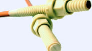 Close view of manufactured string joints