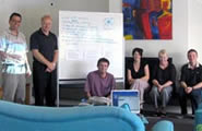 Professional Support Facilitator Cliff Harwood (second from left) with, from left, John Foster, Doug Sutherland, Kate McLennan, Carol Rimmer and Jeff Arnold, of Havelock North High School